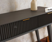 Bengaluru Solid Wood 3 Drawer Console Table Furniselan Slate-Grey