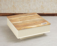 Bengaluru Solid Wood Square Coffee Table Furniselan Milky White