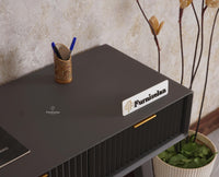 Bengaluru Solid Wood 3 Drawer Console Table Furniselan Slate-Grey