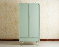 Boston Solid Wood Rattan Cane Wardrobe Furniselan  Silt Green
