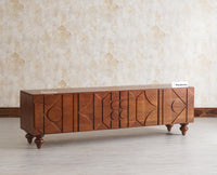 Wilson Solid Wood Four TV Cabinet Cabinet Furniselan-Brown-Finish