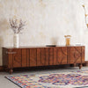 Wilson Solid Wood Four TV Cabinet Cabinet Furniselan-Brown-Finish