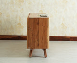 Hebbal Solid Wood Four Doors Sideboard Cabinet Furniselan  Natural FInish