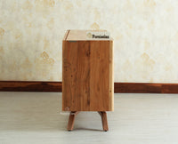 Hebbal Solid Wood Four Doors Sideboard Cabinet Furniselan  Natural FInish