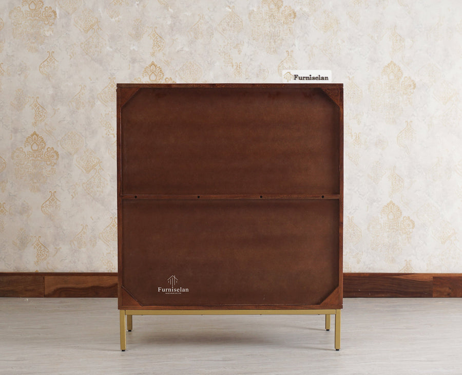 Berlin Wooden Two Door Cabinet Furniselan - Brown Finish