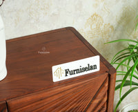 Hebbal Solid Wood Four Doors Sideboard Cabinet Furniselan Brown Finish
