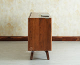 Hebbal Solid Wood Four Doors Sideboard Cabinet Furniselan Brown Finish