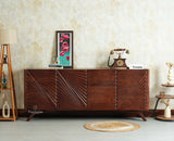 Hebbal Solid Wood Four Doors Sideboard Cabinet Furniselan 
Grey Finish