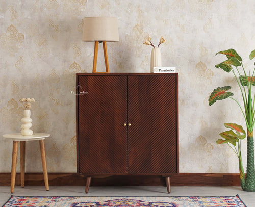 Brussels Wooden Two Door Cabinet Furniselan - Grey-Finish