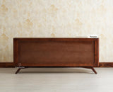 Hebbal Solid Wood Four Doors Sideboard Cabinet Furniselan 
Grey Finish