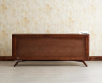 Hebbal Solid Wood Four Doors Sideboard Cabinet Furniselan 
Grey Finish
