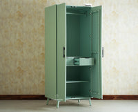 Bengaluru Solid Wood Two Door Wardrobe Furniselan silt green