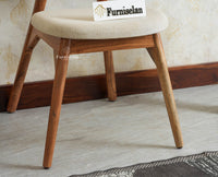 Antilia Wood Dining Chairs Set of Two With Cushion Seat Furniselan Natural finish
