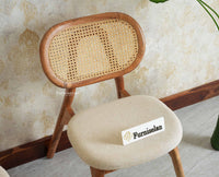 Antilia Wood Dining Chairs Set of Two With Cushion Seat Furniselan Natural finish