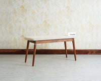 Antilia Wooden Four Seater Dining set with Two Chairs and Bench With 
Cushion Teak Finish
