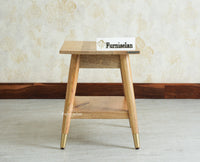 Boston Solid Wood Rattan Cane End Table Furniselan Natural Finish