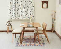 Antilia Wooden Four Seater Dining set with Two Chairs and Bench With 
Cushion
Natural Finish