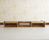 Boston Wooden Large Wall Mounted TV Unit Cabinet Three Door Natural Finish