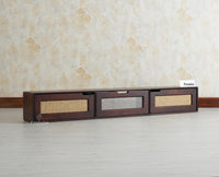 Boston Wooden Large Wall Mounted TV Unit Cabinet Three Door Grey Finish