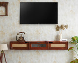 Boston Wooden Large Wall Mounted TV Unit Cabinet Three Door