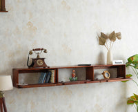 Boston Wooden Large Wall Mounted TV Unit Cabinet Three Door Brown Finish
