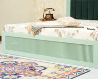 Bengaluru Solid Wood King Size Bed in Storage Box - Furniselan Silt Green