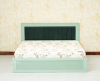 Bengaluru Solid Wood King Size Bed in Storage Box - Furniselan Silt Green