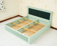Bengaluru Solid Wood King Size Bed in Storage Box - Furniselan Silt Green