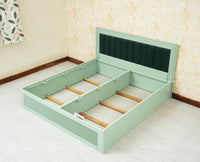 Bengaluru Solid Wood King Size Bed in Storage Box - Furniselan Silt Green