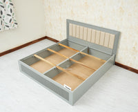 Bengaluru Solid Wood King Size Bed in Storage Box - Furniselan Cool Grey