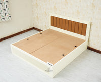 Bengaluru Solid Wood King Size Bed in Storage Box - Furniselan Milky White