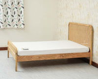 Milano Rattan Headboard Wooden Queen Size Bed Natural Finish