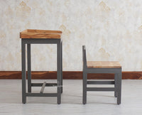 Kiddi Wooden Study Laptop Table with Chair for kids Furniselan Slate Grey