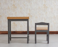 Kiddi Wooden Study Laptop Table with Chair for kids Furniselan Slate Grey