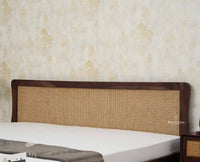 Norway Sheesham Wood Rattan Cane King Size Bed - King Size Bed -  Furniselan Grey Finish