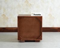 Melbourne Block Wooden One Door Bedside Table Nightstand Furniselan Grey Finish