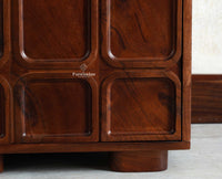 Melbourne Block Wooden One Door Bedside Table Nightstand Furniselan Grey Finish
