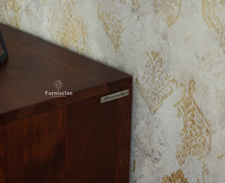 Italy Wooden One Door Nightstand Bedside Table Furniselan Grey Finish