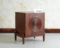Italy Wooden One Door Nightstand Bedside Table Furniselan Grey Finish