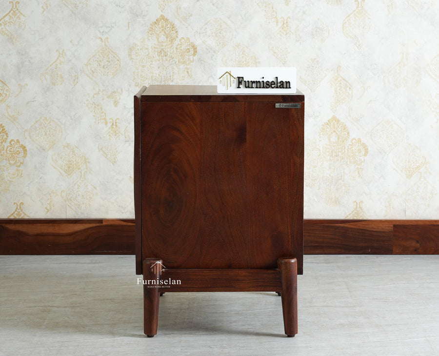 Italy Wooden One Door Nightstand Bedside Table Furniselan Grey Finish