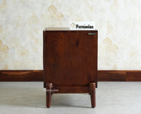 Italy Wooden One Door Nightstand Bedside Table Furniselan Grey Finish