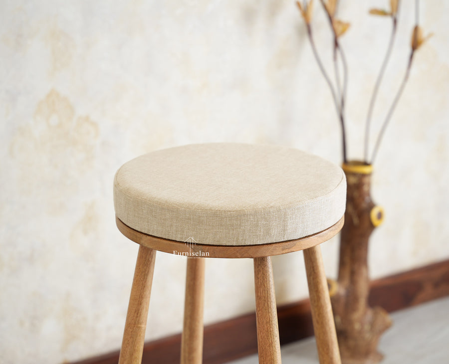 Boston Kitchen Bar Stool with Cushion Furniselan Natural Finish