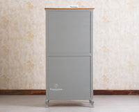 Mumbai Solid Wood Two Door Wardrobe Furniselan Cool Grey