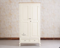 Mumbai Solid Wood Two Door Wardrobe Furniselan Frosty White