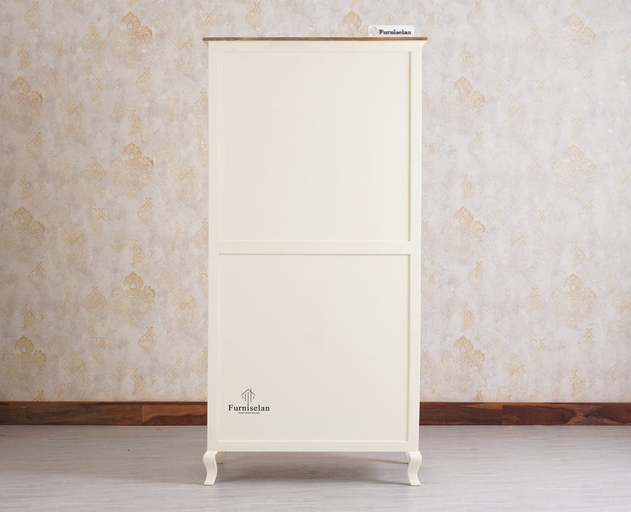 Mumbai Solid Wood Two Door Wardrobe Furniselan Frosty White