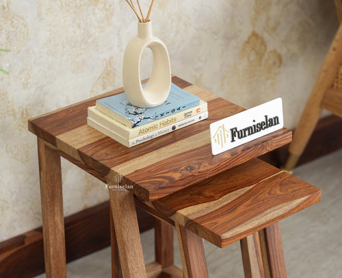 Eric End Table Set Furniselan Natural Finish