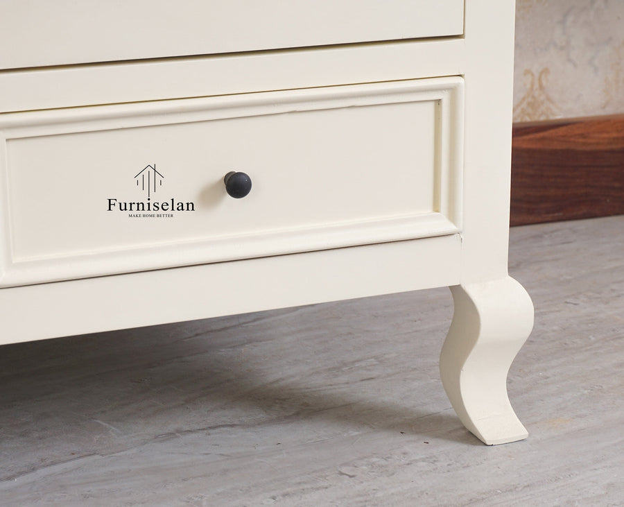 Mumbai Solid Wood Two Door Wardrobe Furniselan Frosty White