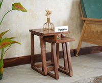 Eric End Table Set Furniselan Rustic Teak Finish