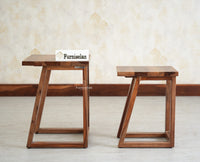 Eric End Table Set Furniselan Rustic Teak Finish