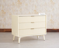 Bengaluru Solid Wood Three Drawer Chest of Drawer Furniselan Frosty White